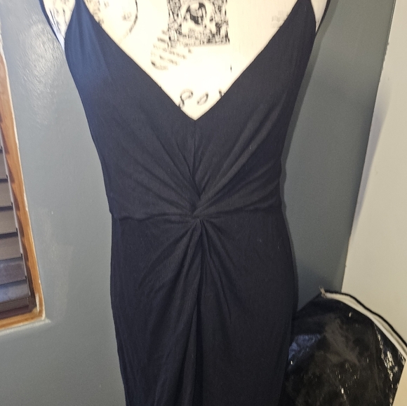 H & M Womans Black Spaghetti Strap Dress Size L - Picture 2 of 11